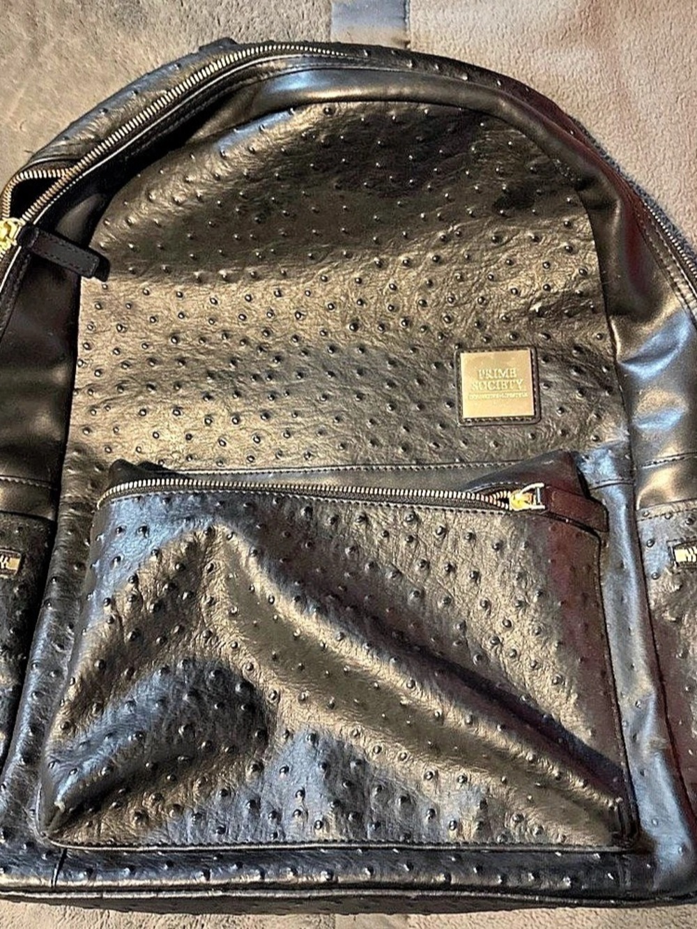Prime Society Black Textured Backpack